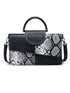 Black and White Elegant crocodile embossed clutch - with metal top handle and shoulder strap