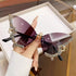 Gradient gray full diamonds 2 - PCS Fashion Street Style Sunglasses: Diamonte Butterfly Edition