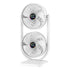 White Dual Head USB Rechargeable Desk Fan - Portable Double Air Circulator
