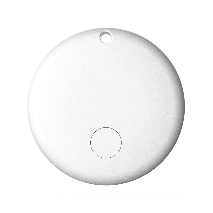 (Round White) Mini GPS Tracker - Apple Find My Enabled, Key Finder, Wallet Locator, Anti-Theft Tag