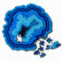 Blue Algorithmic Agate Jigsaw Puzzle - 164 Unique Wooden Pieces