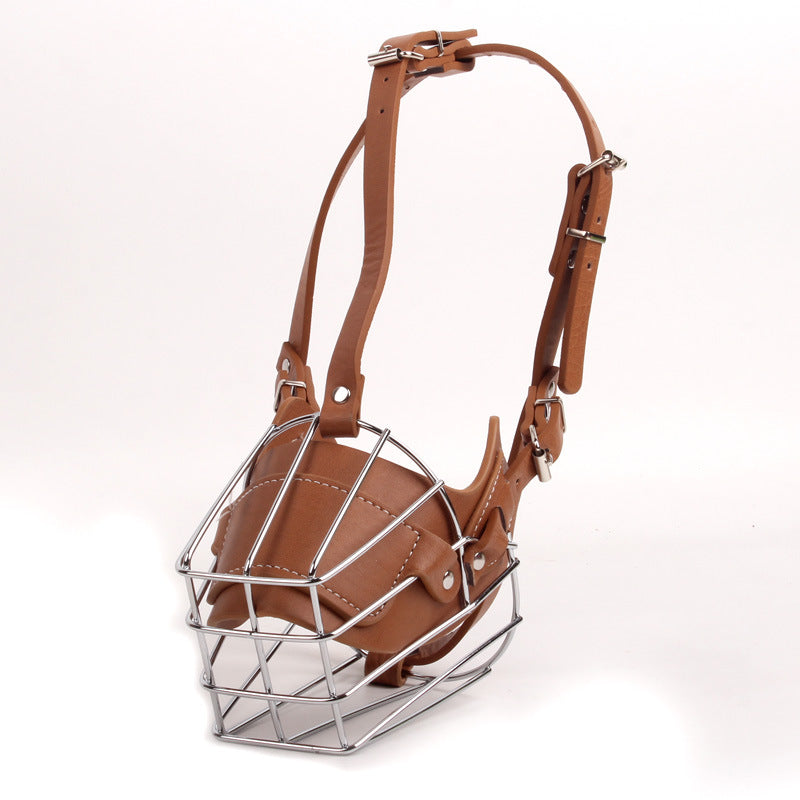 Brown Metal Basket Dog Muzzle - Anti-Bite & Anti-Barking - XXL