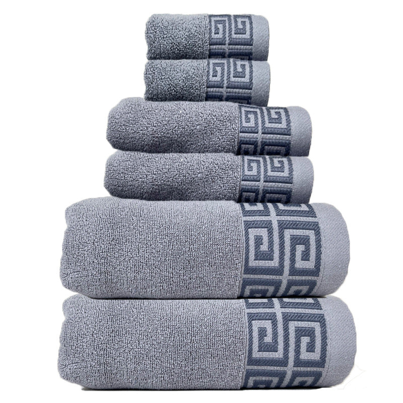 Grey Luxury Cotton Towel Set - 6-Piece Highly Absorbent Bath & Hand Towels