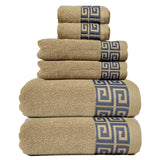 Khaki Luxury Cotton Towel Set - 6-Piece Highly Absorbent Bath & Hand Towels