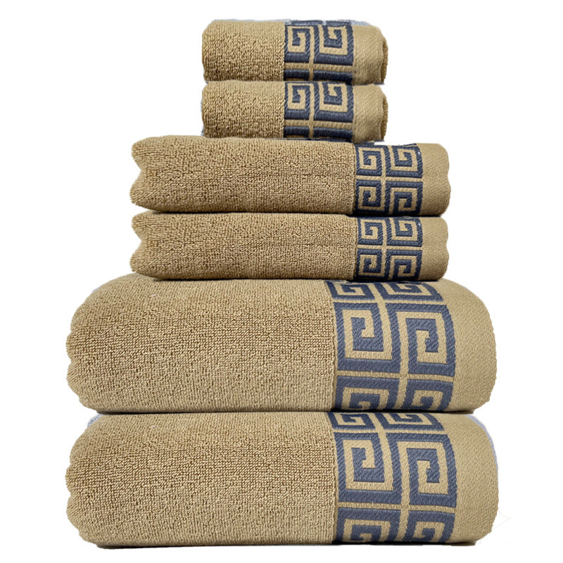 Khaki Luxury Cotton Towel Set - 6-Piece Highly Absorbent Bath & Hand Towels