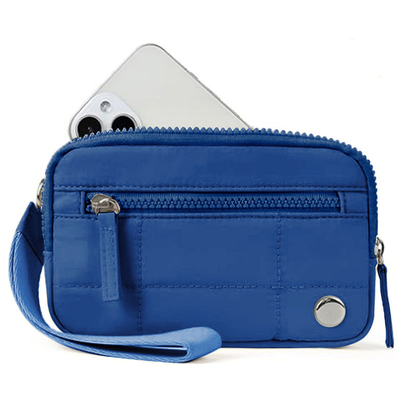 Blue Waterproof Wristlet Wallet - Nylon Pouch for Cards, Phone & Coins(Without Mobile Phone)