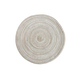 8 Pcs Beige Woven Round Placemat - Non-Slip, Heat-Resistant Dining Table Mat,  36cm