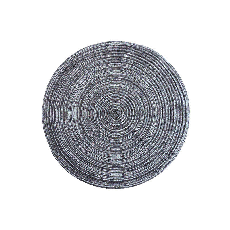 8 Pcs Dark Grey Woven Round Placemat - Non-Slip, Heat-Resistant Dining Table Mat,  36cm