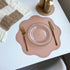 Pink Nordic Style Faux Leather Placemats Set of 4 - Heat-Resistant Waterproof Table Mats 38x38cm(cutlery not included)