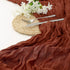 Brick Red Bohemian Gauze Table Runner 2-Pack - Polyester Fabric for Party and Birthday Table Decor
