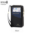 Black RFID Blocking Passport Wallet - Multi-Function Travel Organizer with Double Zipper and Crossbody Strap