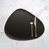 4 Pcs Black Nordic-Style PVC Leather Placemats Set of 4 - Waterproof, Heat-Resistant, and Oil-Proof Triangular Table Mats