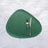 4 Pcs Green Nordic-Style PVC Leather Placemats Set of 4 - Waterproof, Heat-Resistant, and Oil-Proof Triangular Table Mats