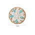 4 Pcs Beige Background With Blue and Grey flower Handcrafted Rattan Coaster with Natural Shell Inlay - Decorative & Heat Insulating Drink Mat