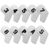 White Golf Iron Head Covers Set of 10 - Waterproof PU Leather Club Protectors with Embroidered Numbers (3-9, P, A, S)