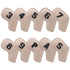 Beige Golf Iron Head Covers Set of 10 - Waterproof PU Leather Club Protectors with Embroidered Numbers (3-9, P, A, S)