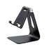 2 Pcs Black Foldable Aluminum Alloy Phone & Tablet Stand - Adjustable Portable Desktop Holder