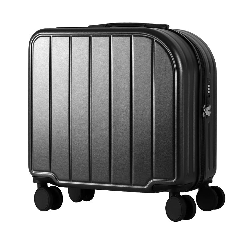 Black Compact 18-Inch Carry-On Suitcase | Lightweight ABS Hardside Spinner Luggage
