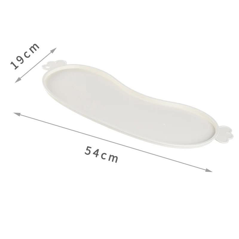 White Non-Slip Pet Feeding Mat - Waterproof Dog & Cat Food Bowl Placemat with Raised Edges