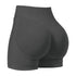 S Grey High-Elastic Hip Yoga Shorts - Seamless Mid-Intensity Pilates Workout Shorts