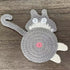 Grey-white Cat Butt Coasters 3-Piece Set - Cute Knitted Drink Coasters for Cat Lovers