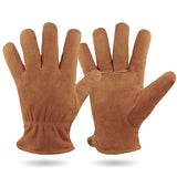 M Coffee Durable Cowhide Work Gloves - Insulated Windproof Anti-Slip for Outdoor Handling & Cycling