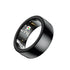 Black Round 0.71inch Smart Ring with Heart Rate and Sleep Tracking - IP68 Waterproof Fitness Tracker with Step Counter