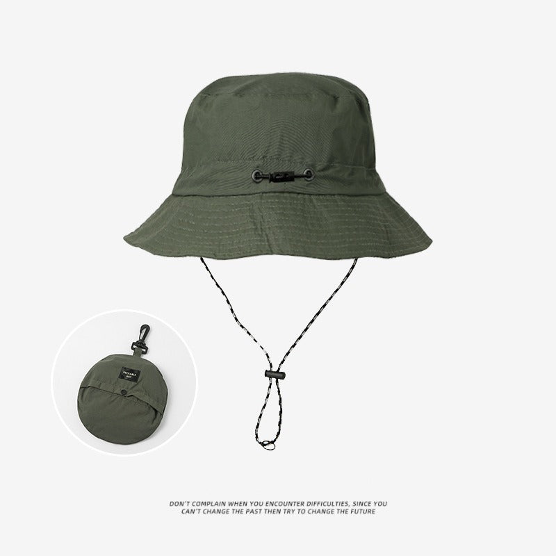 Green 2pcs Waterproof Bucket Hat - Foldable Outdoor Sun Hat - 55-59cm - with Chinstrap