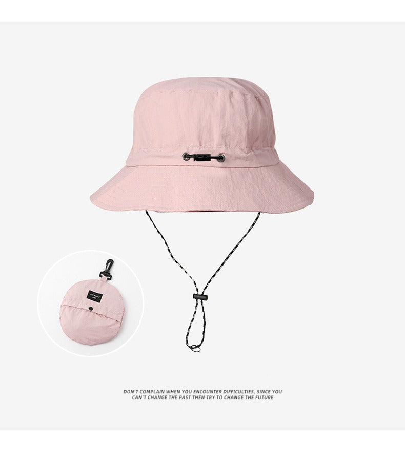 Pink 2pcs Waterproof Bucket Hat - Foldable Outdoor Sun Hat - 55-59cm - with Chinstrap