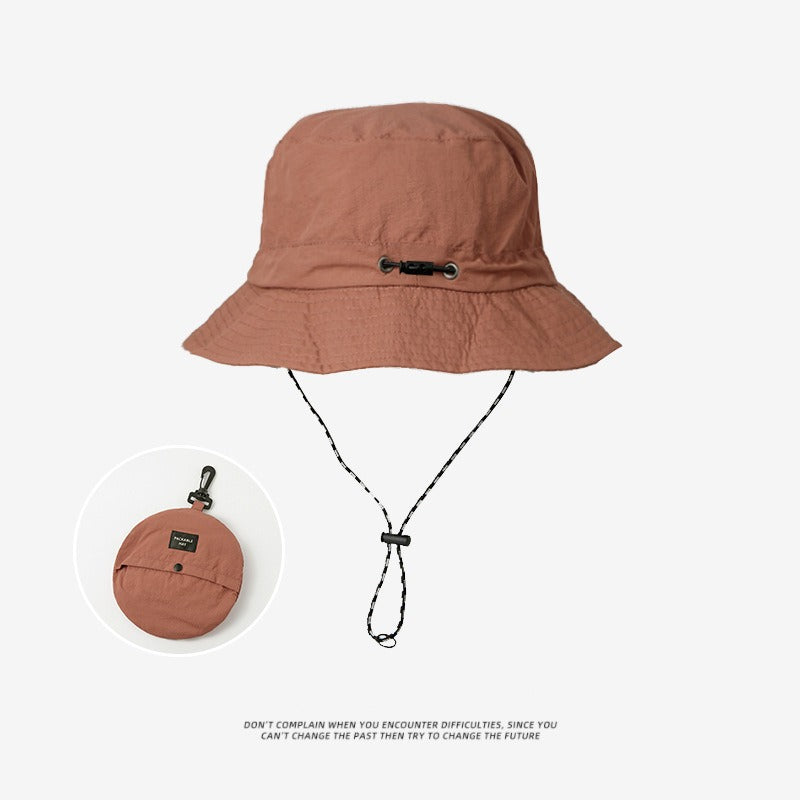 Brick Red 2pcs Waterproof Bucket Hat - Foldable Outdoor Sun Hat - 55-59cm - with Chinstrap