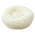 White 50cm Cozy Round Pet Bed - Plush Cat & Dog Bed with Non-Slip Base, Machine Washable
