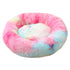 Multicolor 50cm Cozy Round Pet Bed - Plush Cat & Dog Bed with Non-Slip Base, Machine Washable
