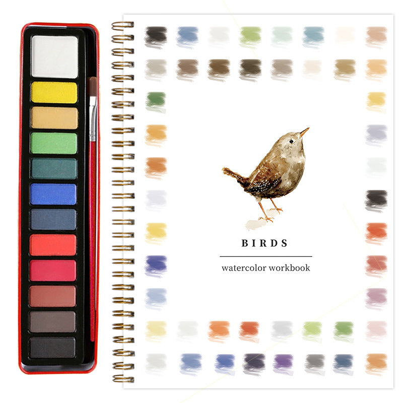 Bird 2-Pack Watercolor Painting Set - Premium Bird-Themed Coloring Books with Watercolor Paints (22.86Ã—16.51cm) - Artist-Grade Workbook Kit