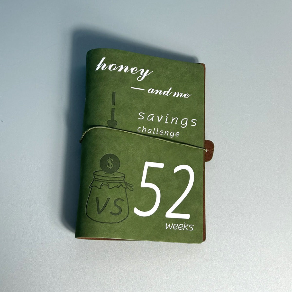 Green 52-week couple's savings challenge binder - 6-ring financial planner set (2 books)