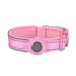 L Pink Secure Nylon Dog Collar with Built-in Apple AirTag (not included) Holder Case - Pet Tracker Accessory