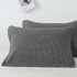 Grey Breathable 4-Layer Cotton Gauze Pillow Towel Pair - Japanese Style Grid (52x75cm)