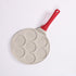 Beige Cartoon + Red Handle (Gas Model) Non-Stick Pancake Pan - 7-Hole Fun Shapes Breakfast Griddle (27cm)