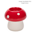 Small Size Red Whimsical Ceramic Mushroom Vase - Decorative Floral & Hydroponic Planter