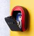 Red 3PCS Wall Mount Plastic Combination Key Lock Box - Secure Key Safe Storage Box