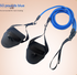 Blue Flippers [Training Stroke] [50lbs] Swim Resistance Band Trainer - Dry-Land Arm Strength & Stroke Exercise Cords