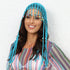 Blue Boho Hand-Crocheted Tassel Sun Hat - Lightweight Breathable Beach Cap (Fits 55-60cm)