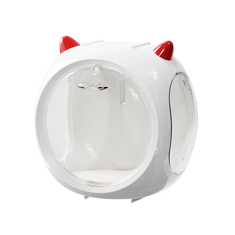 2PCS White Cute Magnetic Display Case - Dustproof 'Space Capsule' Box for Figures & Collectibles