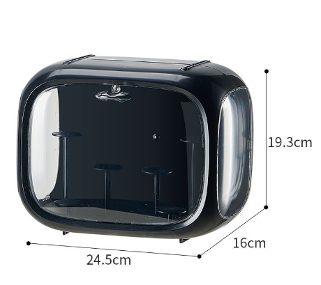 Black Without Lamp Wall Mount & Desktop Blind Box Display Case - Clear Dustproof Storage Organizer for Collectibles & Figures