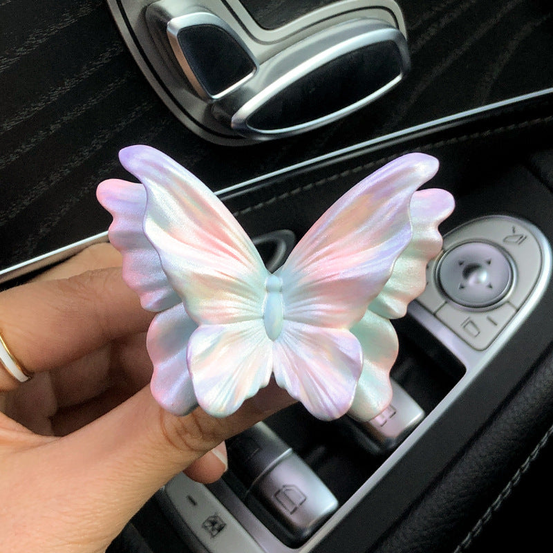 Sparkling White Butterfly Set of 3 Butterfly Car Air Vent Clips - Decorative Scent Diffuser Ornaments