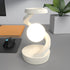 White Modern Levitating LED Desk Lamp with Wireless Phone Charger - Spiral Design Atmosphere Light