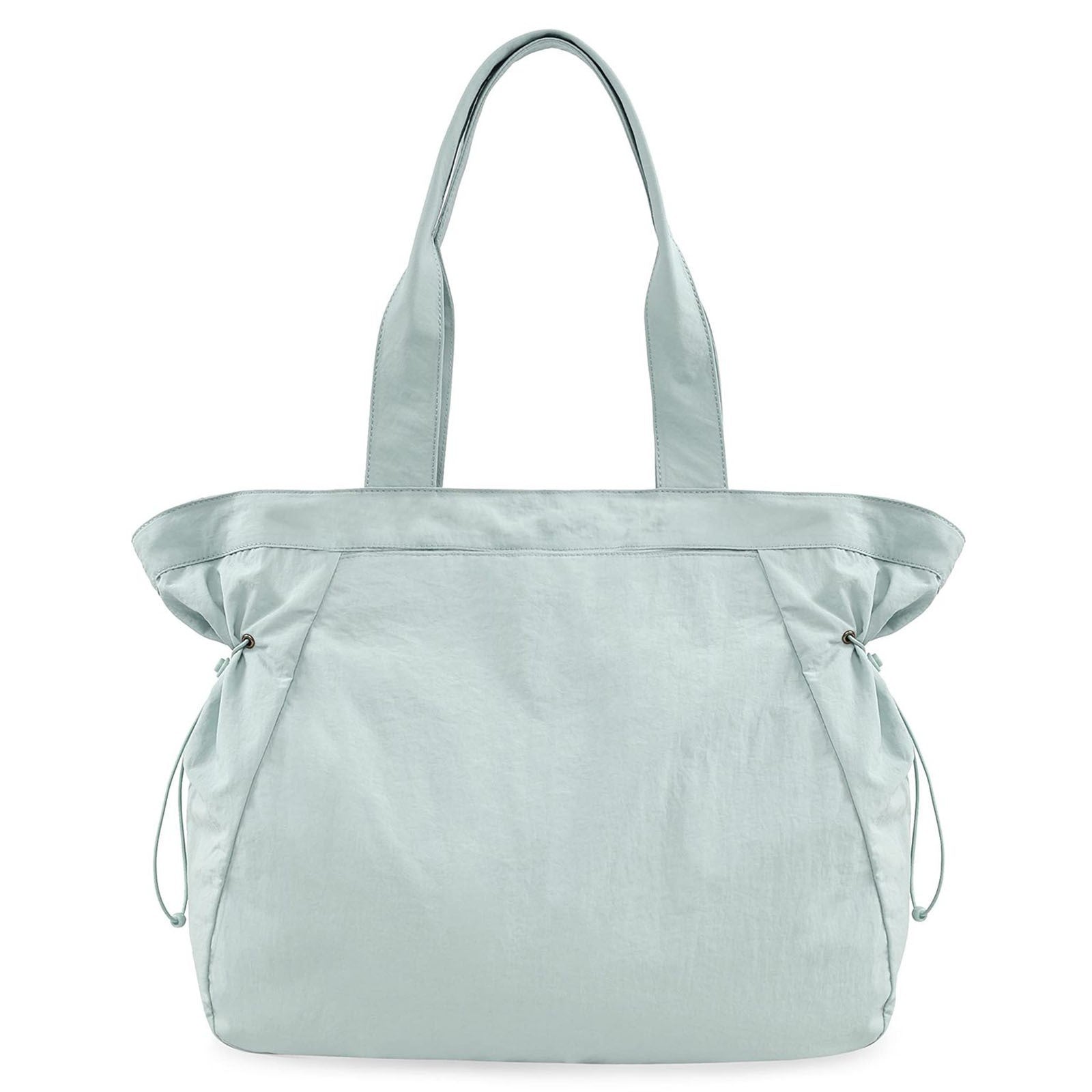 Water-Resistant Tote Bag with Drawstring Side-Cinch and Snap Closure - 18L Capacity Light Blue