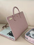 Stylish Leather Laptop Sleeve with Handle and Perforated Design - Soft Pink Color