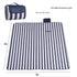 Waterproof Foldable Picnic Blanket with Handle - 2x2m Blue and white stripes
