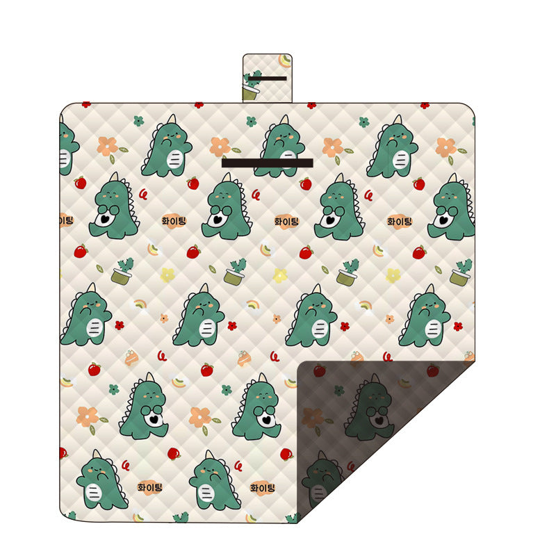 Waterproof Foldable Picnic Blanket with Dinosaur Print - 200x200cm
