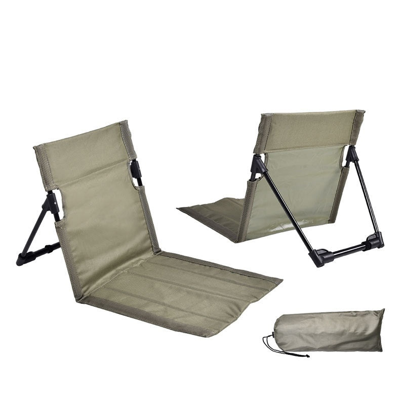 Portable Folding Beach Chair - Reclining Outdoor Seat 68x39.5x40.5cm with Carry Bag in green